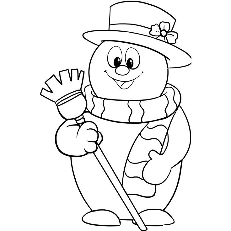 Tranh tô màu người tuyết Frosty vui nhộn, bé thoải mái hóa trang cho nhân vật phim hoạt hình yêu thích - 18