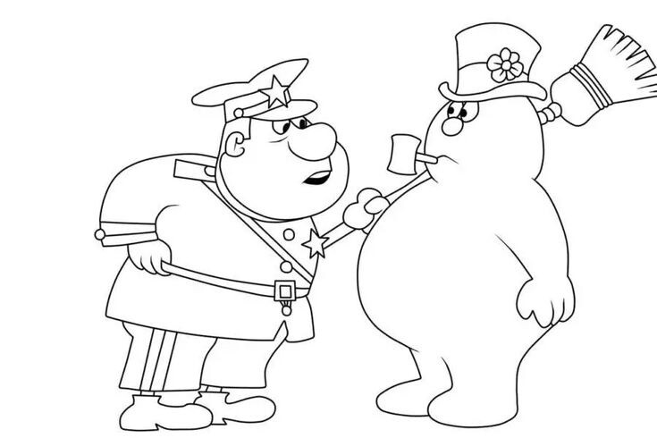 Tranh tô màu người tuyết Frosty vui nhộn, bé thoải mái hóa trang cho nhân vật phim hoạt hình yêu thích - 19