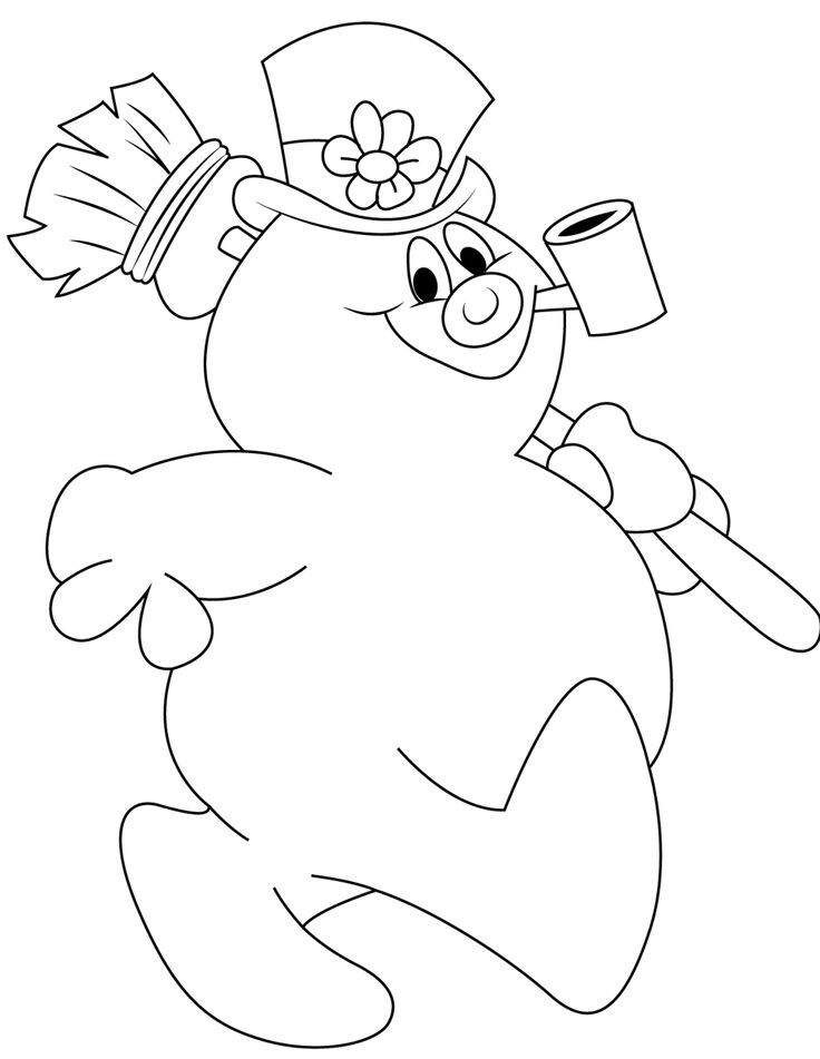 Tranh tô màu người tuyết Frosty vui nhộn, bé thoải mái hóa trang cho nhân vật phim hoạt hình yêu thích - 9