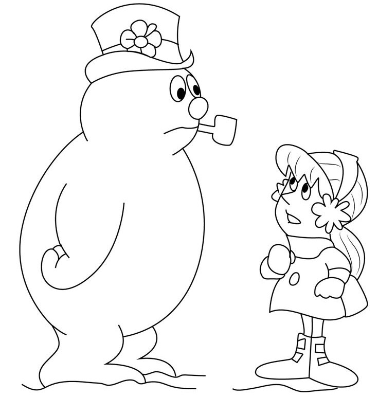 Tranh tô màu người tuyết Frosty vui nhộn, bé thoải mái hóa trang cho nhân vật phim hoạt hình yêu thích - 16