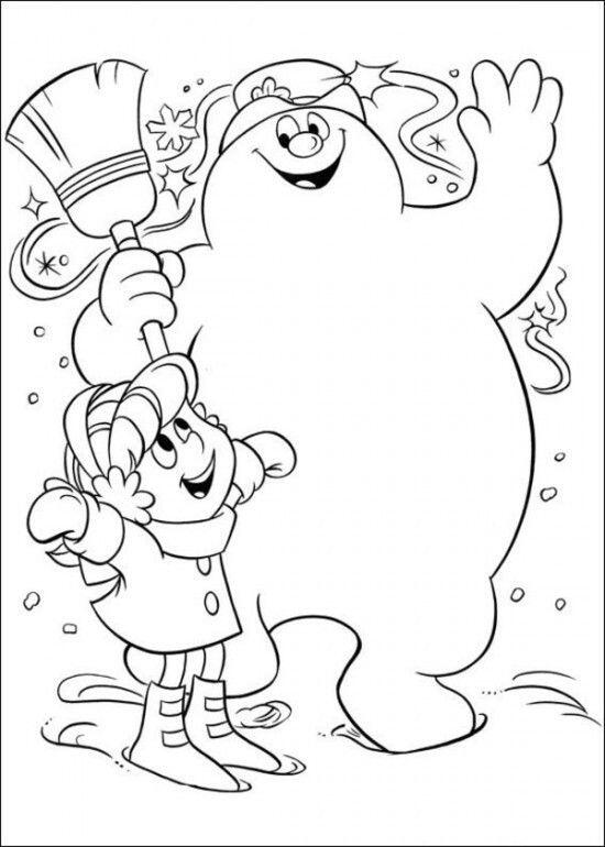 Tranh tô màu người tuyết Frosty vui nhộn, bé thoải mái hóa trang cho nhân vật phim hoạt hình yêu thích - 5