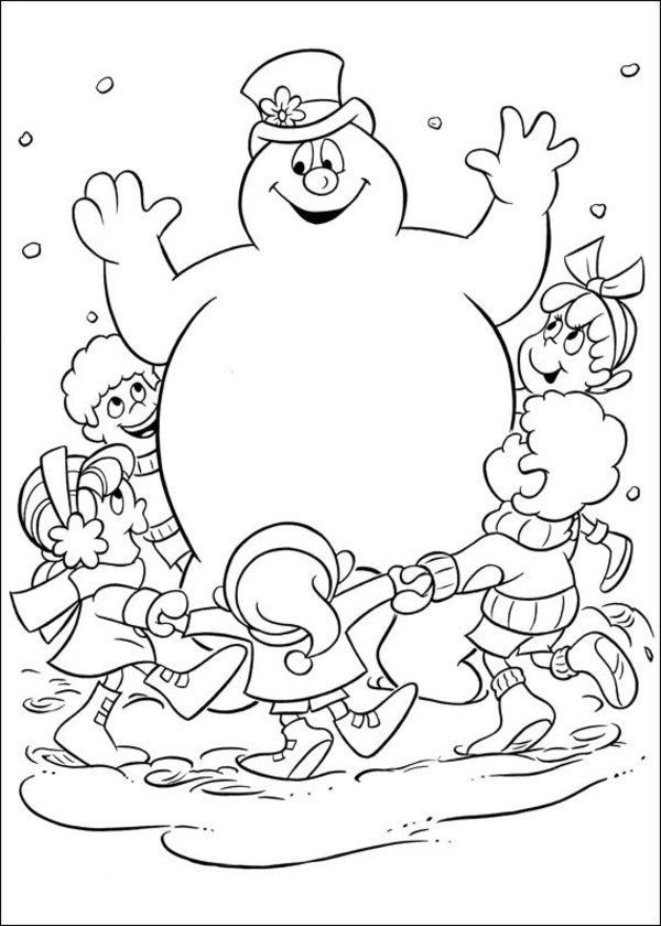 Tranh tô màu người tuyết Frosty vui nhộn, bé thoải mái hóa trang cho nhân vật phim hoạt hình yêu thích - 6