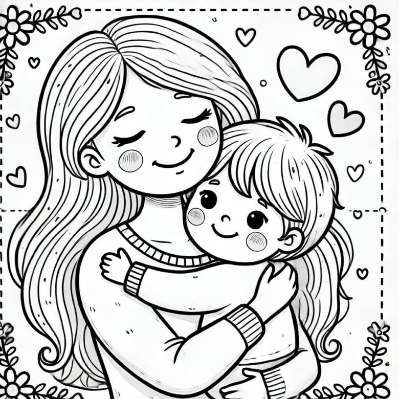Tranh tô màu theo chủ đề: Gợi ý 20 mẫu tranh tô màu bé làm thiệp tặng mẹ - 10