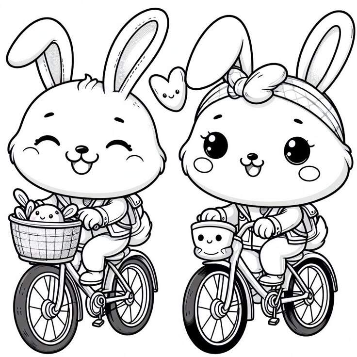 20 bức tranh tô màu thỏ đáng yêu, dễ thương tặng các bé - 11
