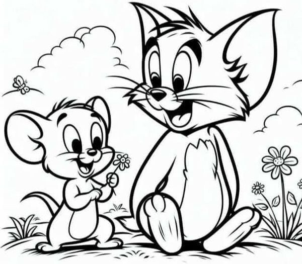 Tranh tô màu &#39;&#39;Tom và Jerry&#39;&#39; tinh nghịch, bé mầm non thỏa thích tạo ra bức tranh vui nhộn - 1