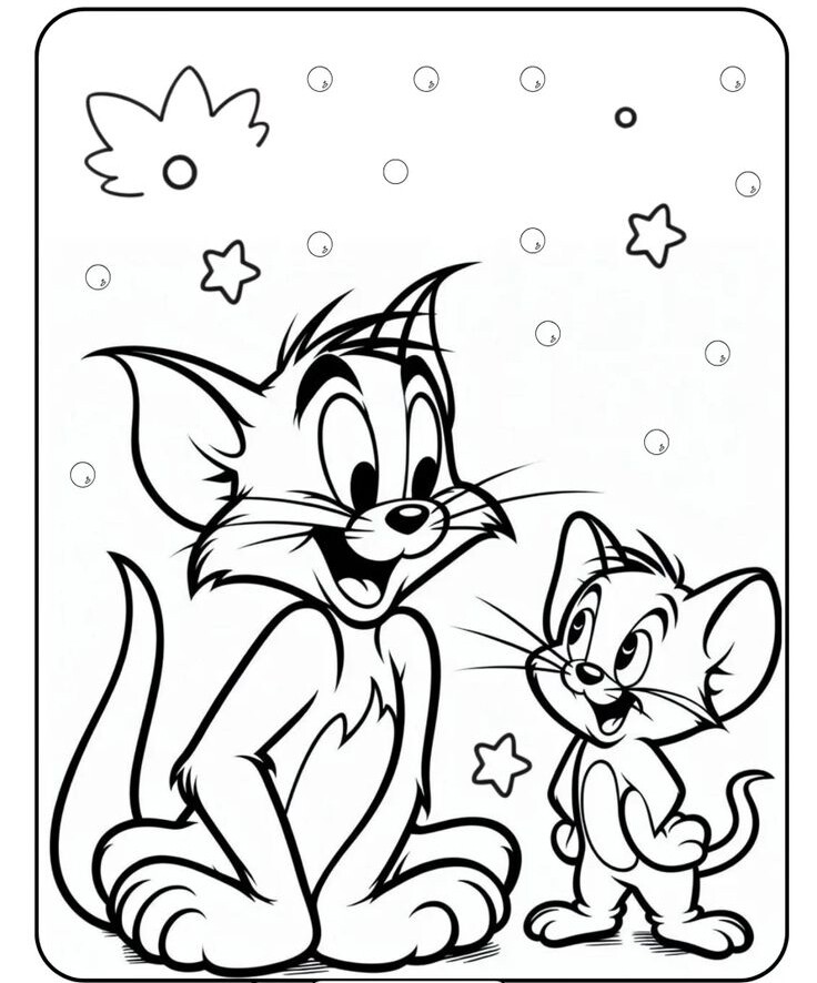 Tranh tô màu &#39;&#39;Tom và Jerry&#39;&#39; tinh nghịch, bé mầm non thỏa thích tạo ra bức tranh vui nhộn - 2