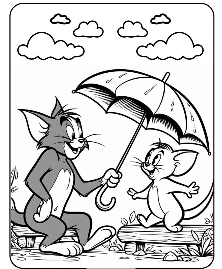 Tranh tô màu &#39;&#39;Tom và Jerry&#39;&#39; tinh nghịch, bé mầm non thỏa thích tạo ra bức tranh vui nhộn - 5