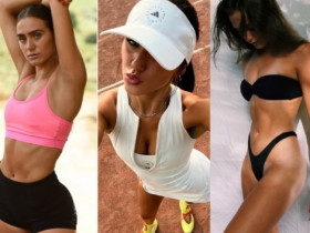 Kiều nữ thể thao bỏ tennis, hóa thân thành người mẫu bikini nóng bỏng