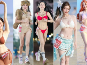 Dàn mỹ nhân mặc bikini khoe sắc, đua tài ở giải chạy bộ 