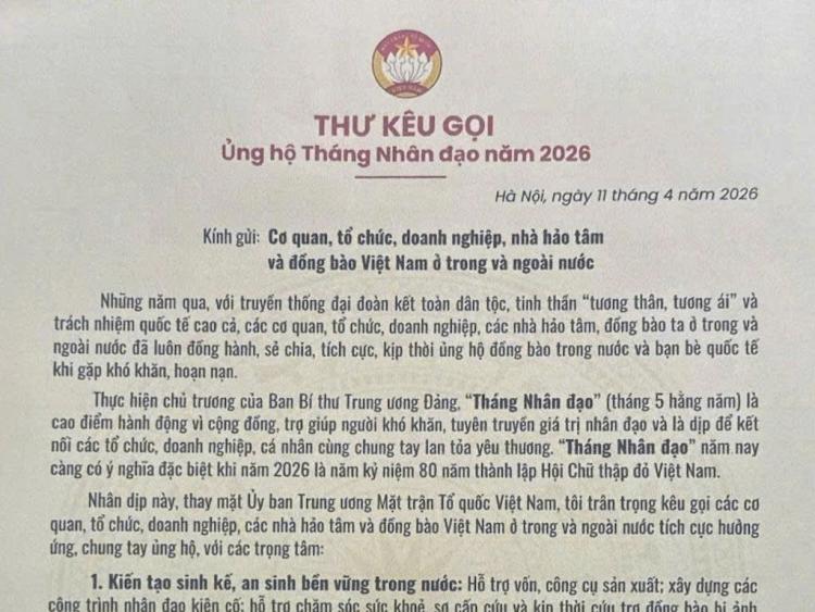 Phát động “Tháng Nhân đạo 2026”: Lan tỏa yêu thương, kết nối trách nhiệm cộng đồng