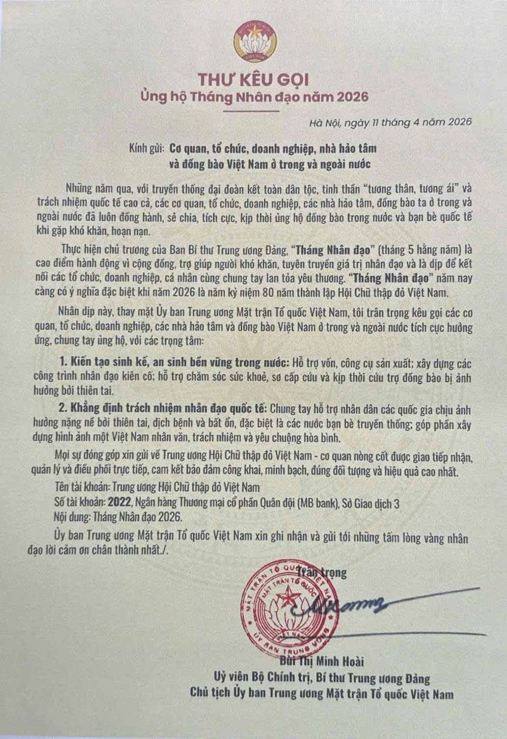 Phát động “Tháng Nhân đạo 2026”: Lan tỏa yêu thương, kết nối trách nhiệm cộng đồng - 1