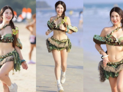Thể thao - Mỹ nhân diện bikini "công chúa rừng xanh", làm huyên náo giải chạy nội y