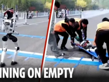 Thể thao - Robot Trung Quốc đua marathon, vấp ngã rồi vỡ tan tành trên đường chạy