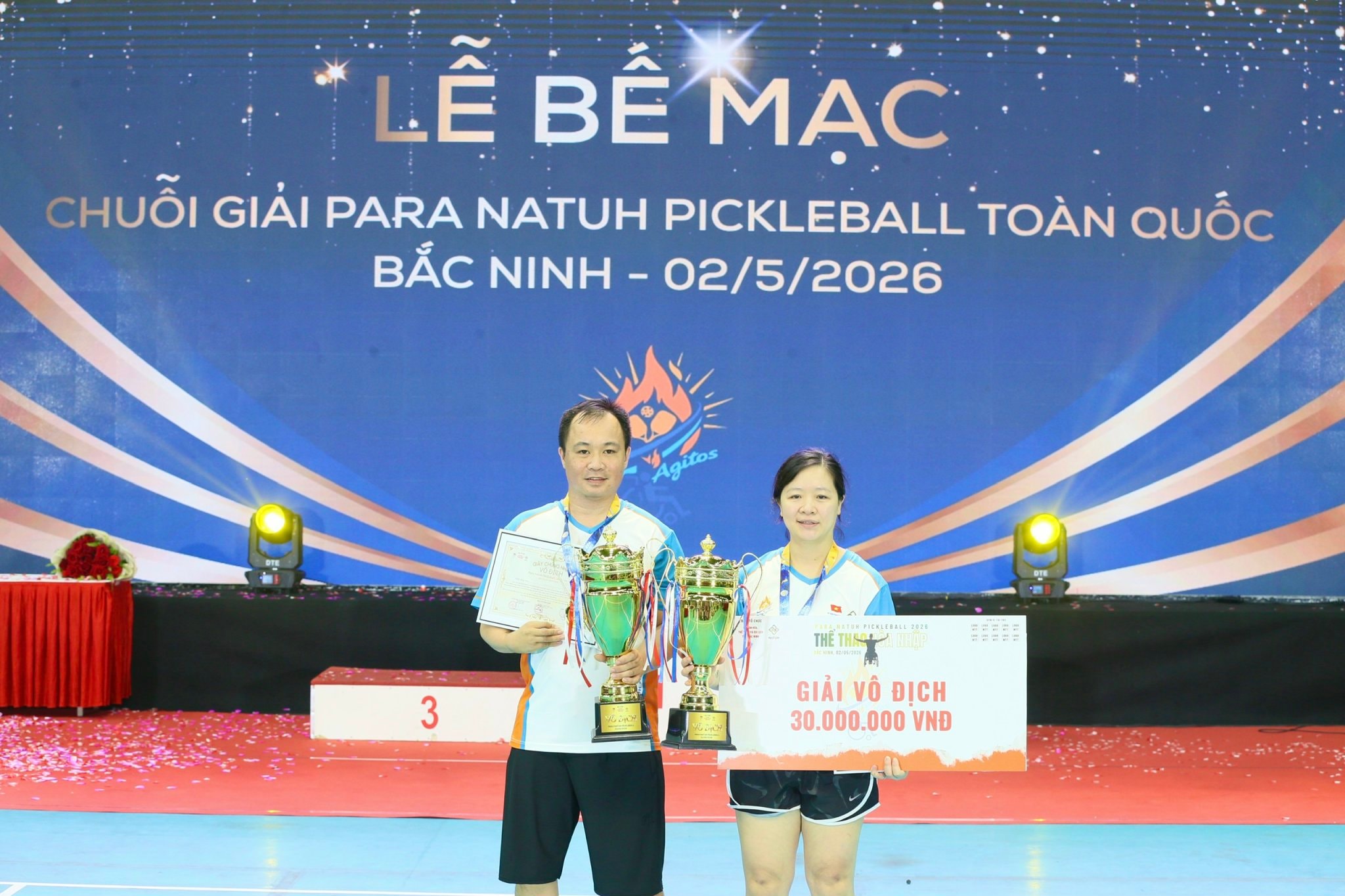 VĐV khuyết tật Hoàng Văn Được tỏa sáng, vô địch Giải Para Natuh Pickleball Bắc Ninh 2026 - 2