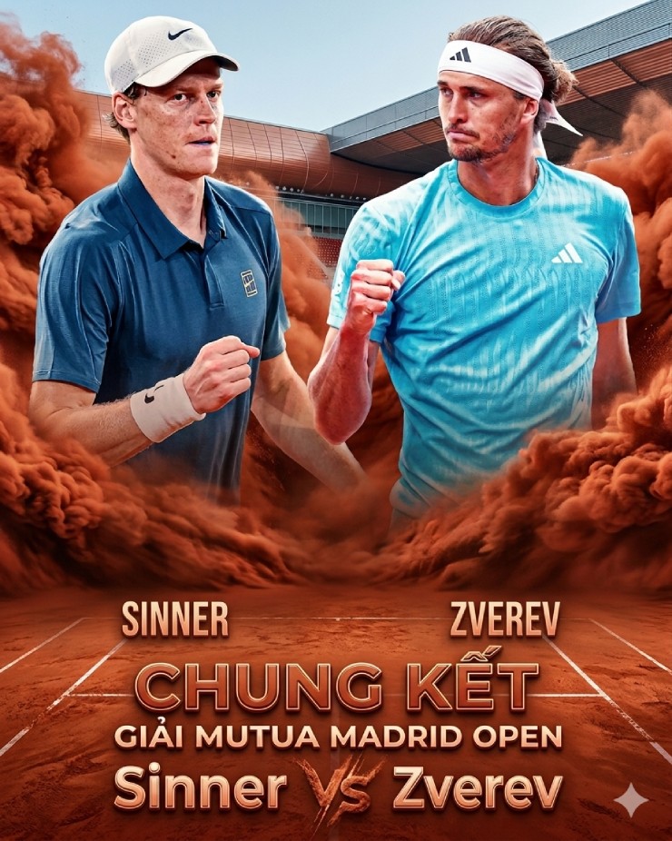 Chung kết tennis đỉnh cao Madrid Open: Sinner săn lịch sử, Zverev muốn phá lời nguyền - 1