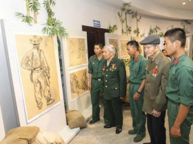 Trưng bày 28 tác phẩm ký họa tiêu biểu về Chiến dịch Điện Biên Phủ