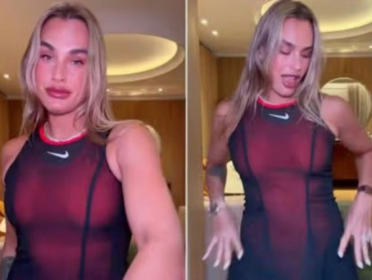 Thể thao - "Nữ hoàng tennis" Sabalenka lại đốt mắt khán giả với trang phục xuyên thấu