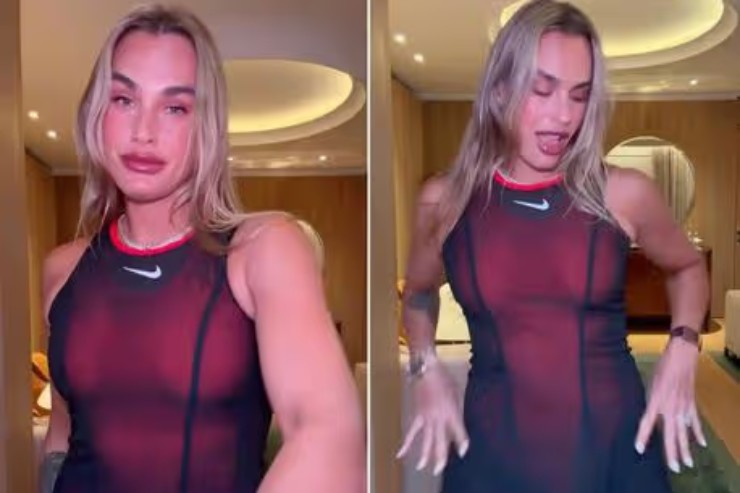 "Nữ hoàng tennis" Sabalenka lại đốt mắt khán giả với trang phục xuyên thấu - 1