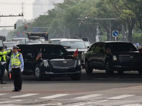 Dàn xe an ninh chưa từng thấy của ông Trump trong chuyến thăm Trung Quốc