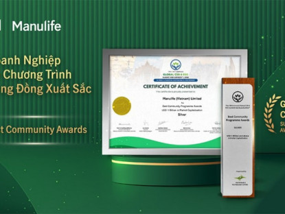 Thông tin doanh nghiệp - Manulife Việt Nam nhận giải thưởng quốc tế về hoạt động cộng đồng