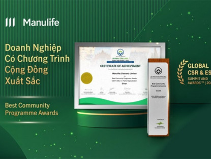 Thông tin doanh nghiệp - Manulife Việt Nam nhận giải thưởng quốc tế về hoạt động cộng đồng