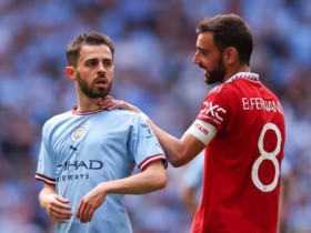 Tin mới nhất bóng đá sáng 25/5: Bruno Fernandes tri ân đồng hương Bernardo Silva