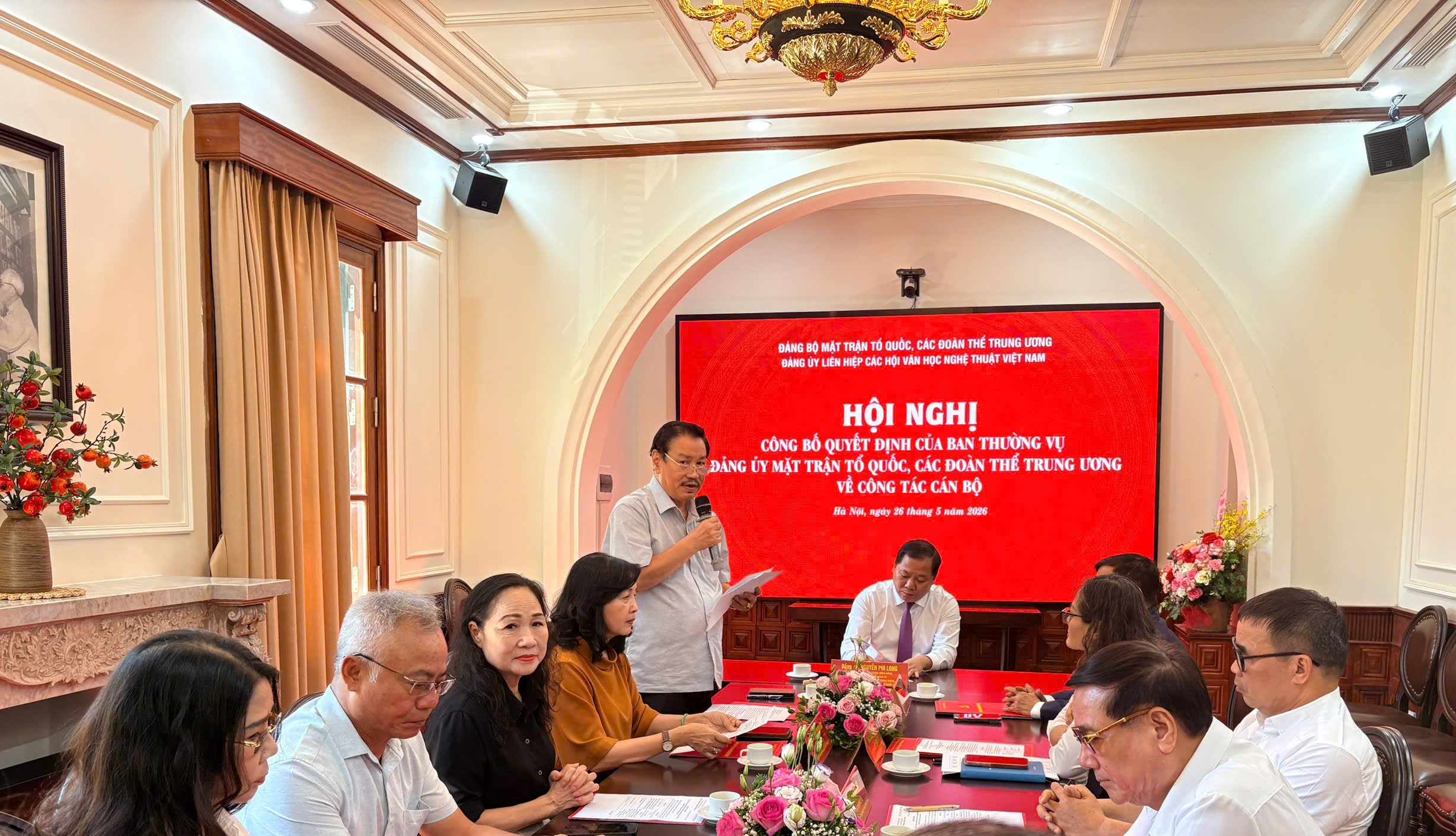 Công bố Quyết định của Ban Thường vụ Đảng ủy Mặt trận Tổ quốc, các đoàn thể Trung ương về công tác cán bộ đối với Bí thư Đảng ủy Liên hiệp các Hội VHNT Việt Nam nhiệm kỳ 2025-2030  - 1