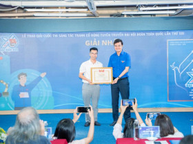 Tranh cổ động góp phần cổ vũ, lan tỏa tinh thần Đại hội Đoàn toàn quốc lần thứ XIII