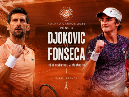 Thể thao - Tennis đỉnh cao Roland Garros: Djokovic đại chiến sao trẻ Fonseca, "truyền nhân Nadal" tạo bão