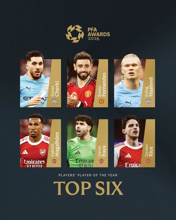 Tin mới nhất bóng đá tối 5/6: Bruno Fernandes đấu 5 SAO Arsenal & Man City cho giải PFA - 1