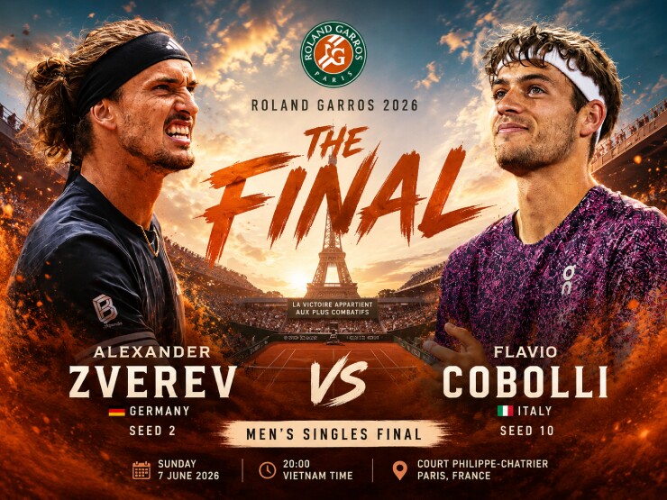 Chung kết tennis Roland Garros: Zverev trước cơ hội đổi đời, Cobolli mơ viết tiếp cổ tích - 1