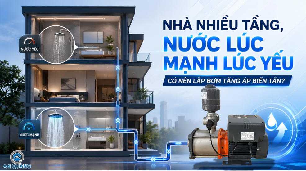 Nhà nhiều tầng, nước lúc mạnh lúc yếu: Có nên lắp bơm tăng áp biến tần? - 1