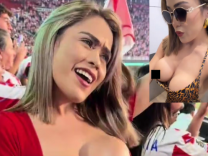 Thể thao - Hot girl Paraguay suýt “lộ sạch vòng 1” vì tuột áo, khán đài World Cup dậy sóng