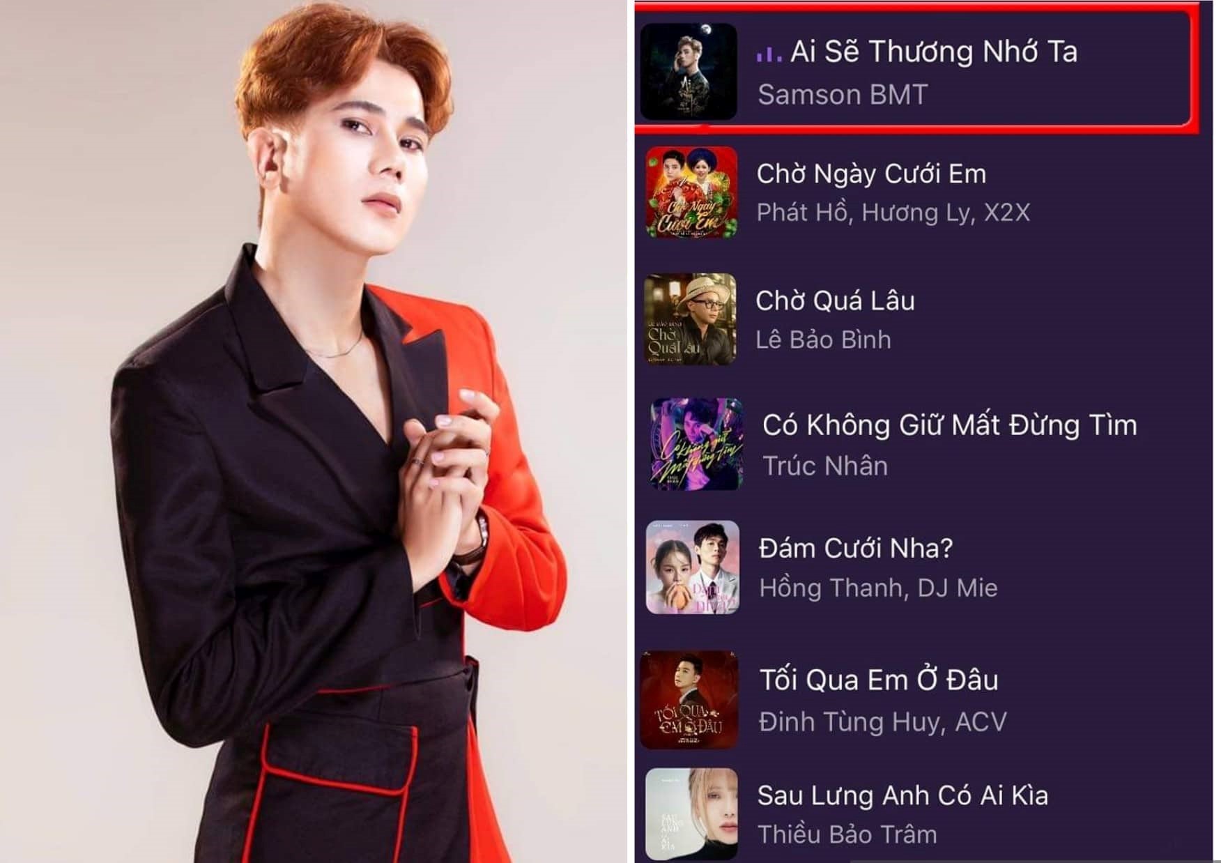 Samson BMT vượt Hương Ly, Lê Bảo Bình trên bảng xếp hạng Vpop - 1