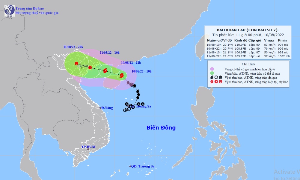 Bão số 2 Mulan mạnh thêm, miền Bắc mưa to từ chiều tối nay (10/8) - 1