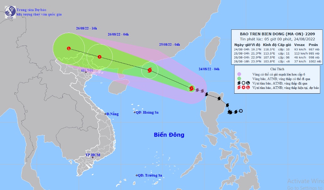 Bão Maon đi vào Biển Đông, chính thức trở thành cơn bão số 3 - 1