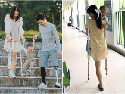 Gia đình - Hoa khôi một chân lấy chồng cùng hoàn cảnh: Con trai 22 tháng tuổi biết đòi nạng giúp mẹ khi có người trêu