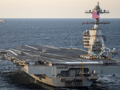 Thế giới - Siêu tàu sân bay 13 tỷ USD của Mỹ lần đầu tập trận cùng tàu chiến NATO