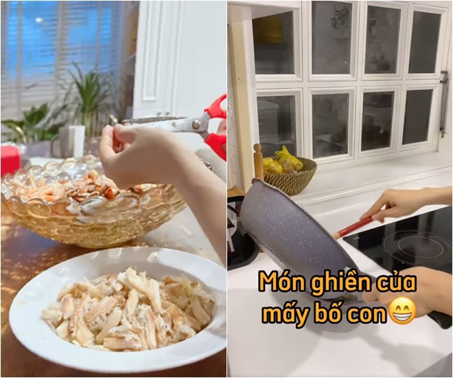 Vợ Hoàng Bách làm món vét tủ lạnh ngon ngất ngây, lúc nấu mẹ chồng phán: "Con cô thì cô chăm, con tôi thì tôi chăm" - 3