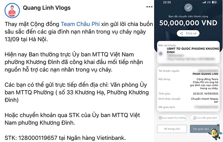 Sao Việt hủy show để tưởng niệm, hỗ trợ người dân chung cư mini bị cháy hàng trăm triệu đồng - 5