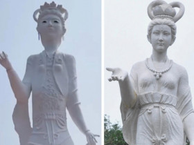 Tượng tiên nữ "lạ" ở Trung Quốc