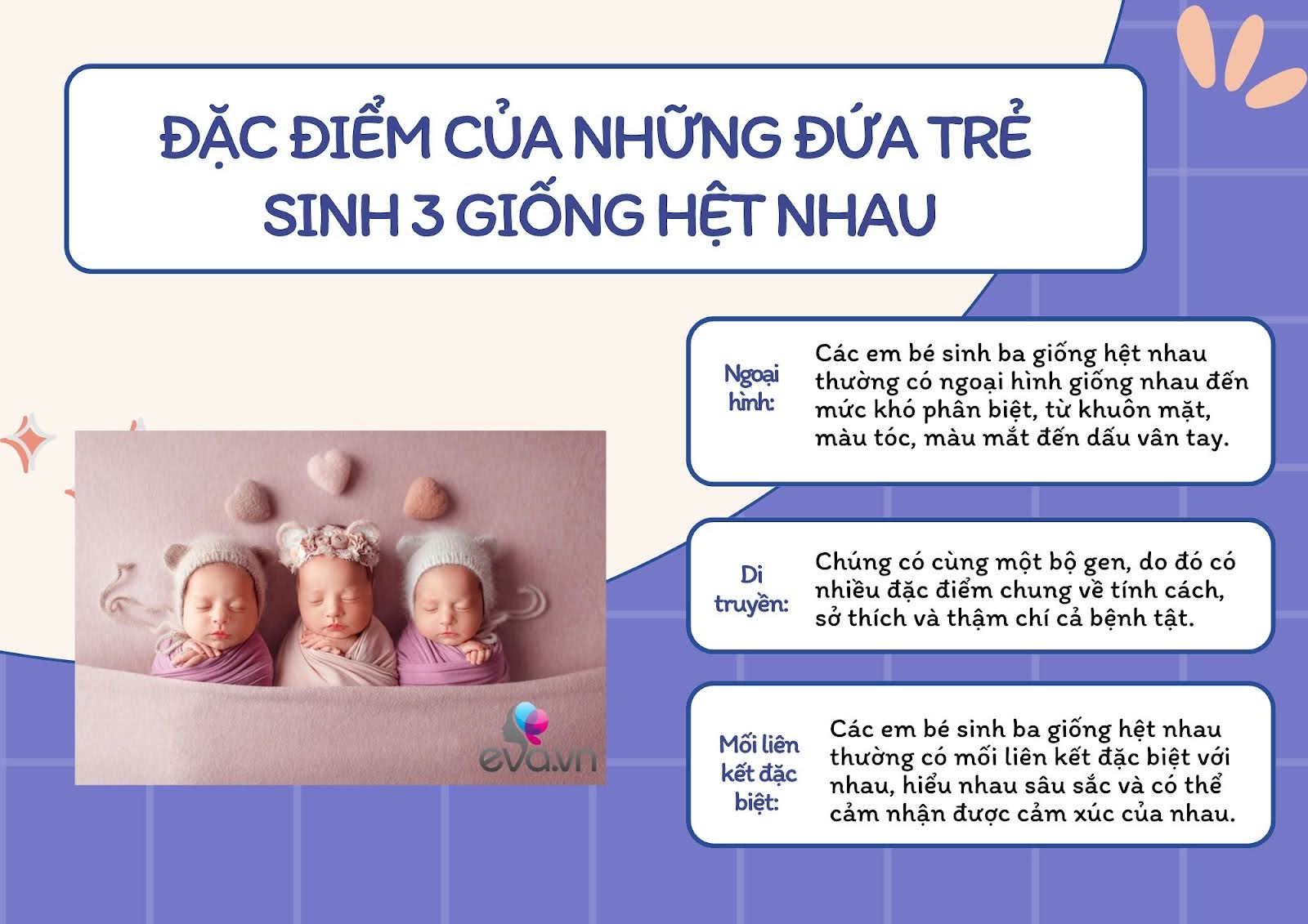 Mang thai 3 hiếm gặp, nhưng làm sao để biết mình có bầu 3 em bé giống hệt nhau? - 3