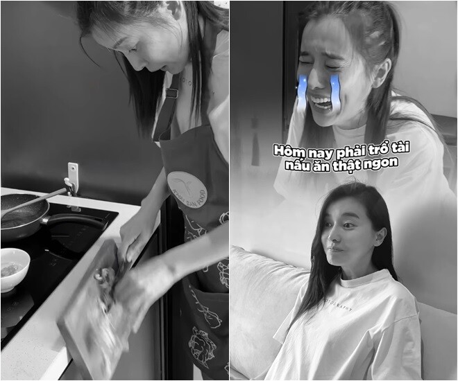 Nữ diễn viên 34 tuổi nấu ăn cho em trai nhưng la hét trong bếp - 2
