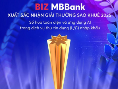 Thông tin doanh nghiệp - Giải pháp L/C online của BIZ MBBank được vinh danh tại Giải thưởng Sao Khuê 2025