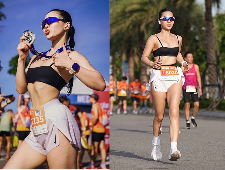 Người đẹp gymer gây ồn ào làng chạy bộ VN:  Trâm Anh tranh cãi, Ngọc Lan thân hình “vệ nữ” - 1