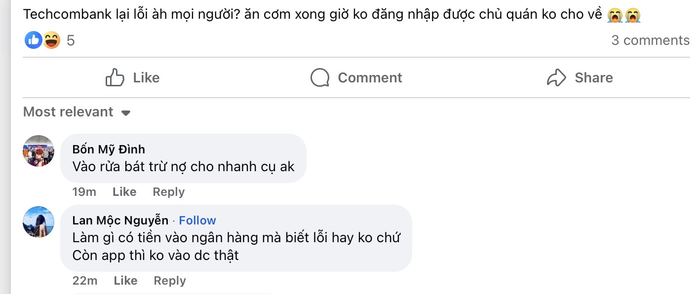 Ngân hàng Techcombank gián đoạn dịch vụ trực tuyến trưa 4/7 - 3