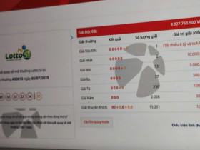 Giải độc đắc của xổ số điện toán Lotto 5/35 lần đầu có chủ, hơn 9,9 tỷ đồng