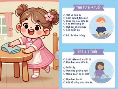 Infographic: Giao trẻ làm việc nhà theo độ tuổi, nền tảng tương lai lớn lên thành công