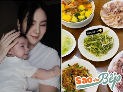 Gia đình - Niềm vui của MC Mai Ngọc: Mẹ bỉm chăm khoe những bữa cơm nhà, đơn giản mà no &quot;căng rốn&quot;