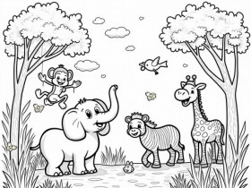 20 bức tranh tô màu thế giới động vật hoang dã, tặng bé tự do sáng tạo